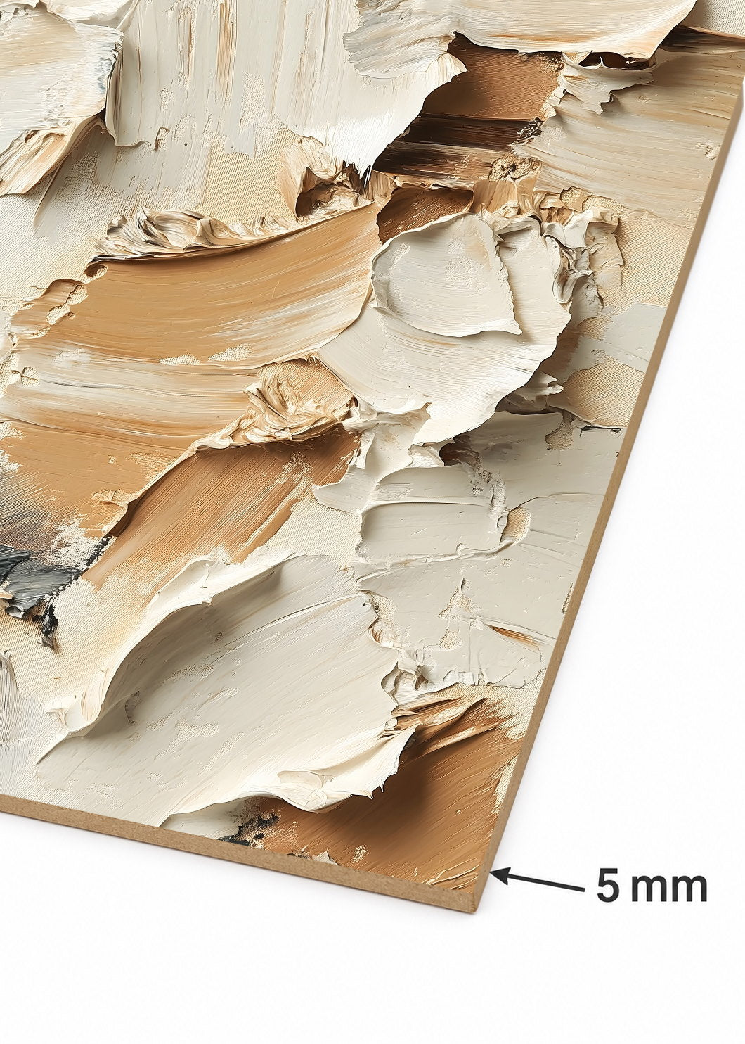 Cuadro Decorativo Mural Sin Marco 5mm - Modernos Textura Oleo Beige Marron