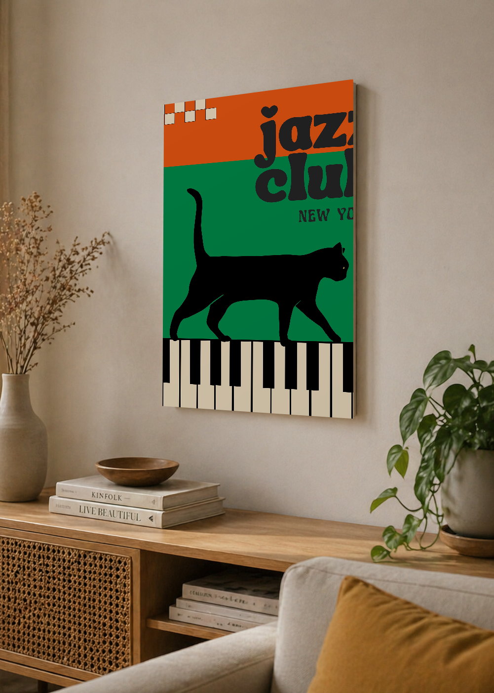 Cuadro Decorativo Mural Sin Marco 5mm - Música, Jazz The Beat Club IV