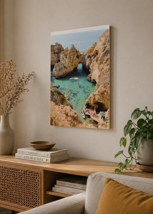 Cuadro Decorativo Mural Sin Marco 5mm - Playa, Acantilados Arcos Turquesa