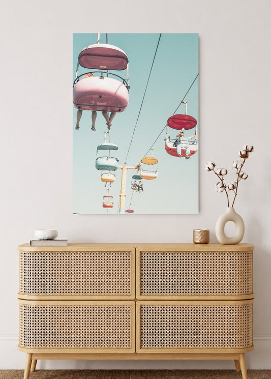 Cuadro Decorativo Mural Sin Marco 5mm - Playa, Aerosilla Rosa Cielo