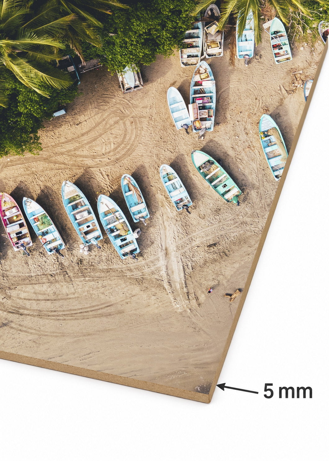 Cuadro Decorativo Mural Sin Marco 5mm - Playa, Botes Arena Palmeras
