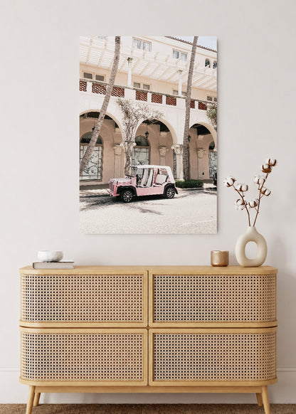 Cuadro Decorativo Mural Sin Marco 5mm - Playa, Buggy Rosa Arcadas