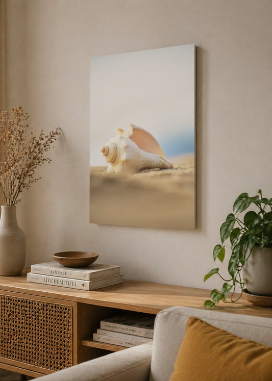 Cuadro Decorativo Mural Sin Marco 5mm - Playa, Caracol Arena Beige