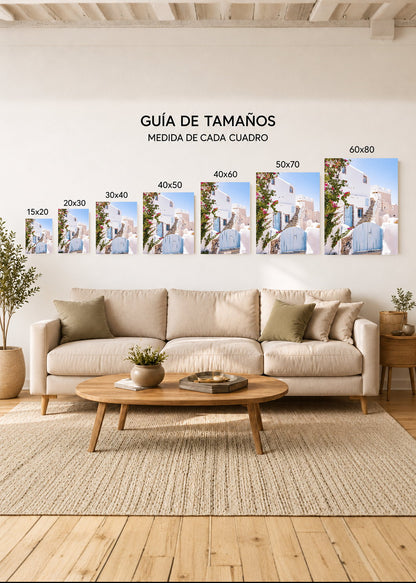 Cuadro Decorativo Mural Sin Marco 5mm - Playa, Casa Blanca Buganvilla
