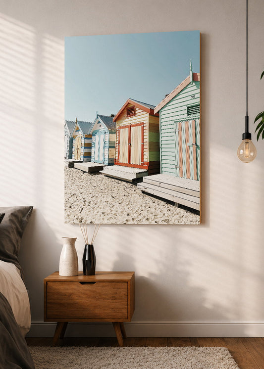 Cuadro Decorativo Mural Sin Marco 5mm - Playa, Casillas Pastel Rayadas