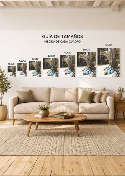 Cuadro Decorativo Mural Sin Marco 5mm - Playa, Cocos Palmeras Verde