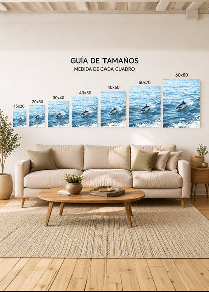 Cuadro Decorativo Mural Sin Marco 5mm - Playa, Delfín Salto Mar