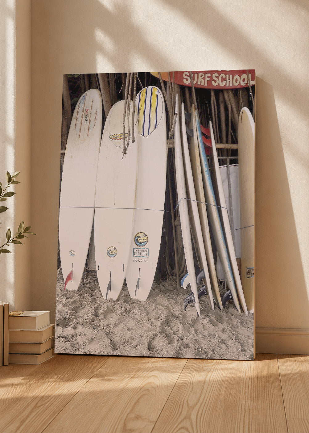 Cuadro Decorativo Mural Sin Marco 5mm - Playa, Escuela Surf Tablas