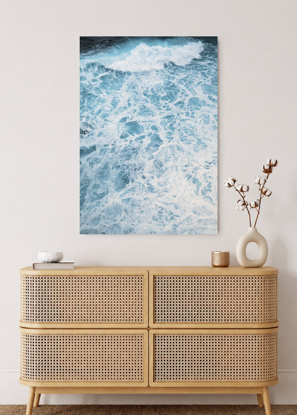Cuadro Decorativo Mural Sin Marco 5mm - Playa, Espuma Blanca Aérea