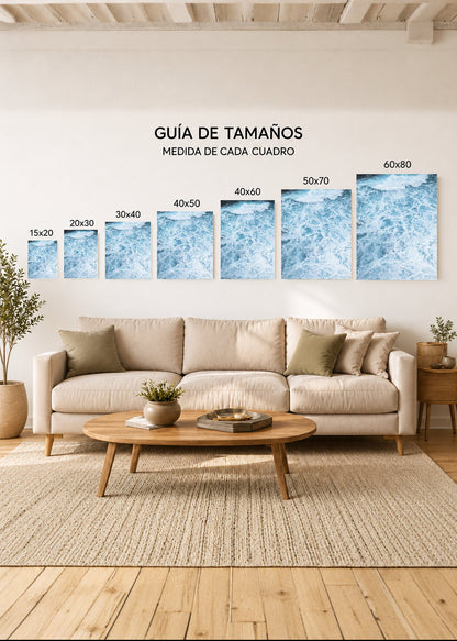 Cuadro Decorativo Mural Sin Marco 5mm - Playa, Espuma Blanca Aérea