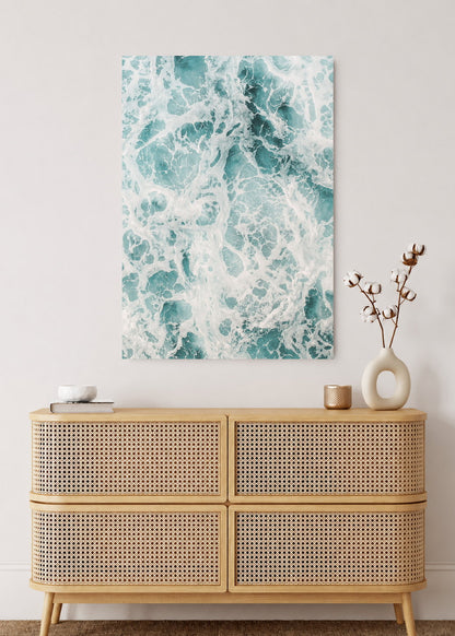 Cuadro Decorativo Mural Sin Marco 5mm - Playa, Espuma Textura Turquesa