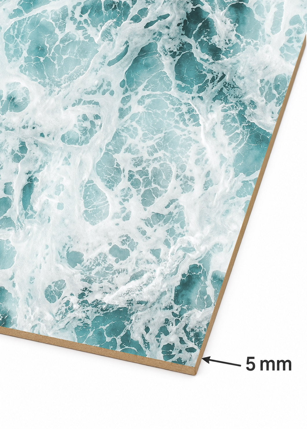 Cuadro Decorativo Mural Sin Marco 5mm - Playa, Espuma Textura Turquesa