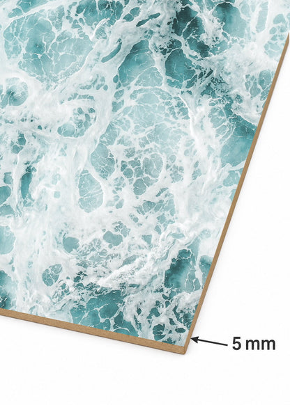 Cuadro Decorativo Mural Sin Marco 5mm - Playa, Espuma Textura Turquesa