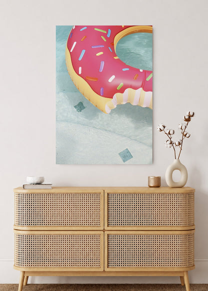 Cuadro Decorativo Mural Sin Marco 5mm - Playa, Flotador Dona Rosa