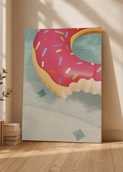 Cuadro Decorativo Mural Sin Marco 5mm - Playa, Flotador Dona Rosa