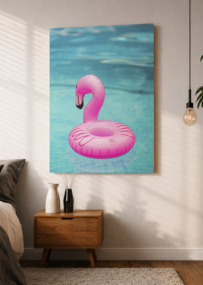 Cuadro Decorativo Mural Sin Marco 5mm - Playa, Flotador Flamenco Rosa