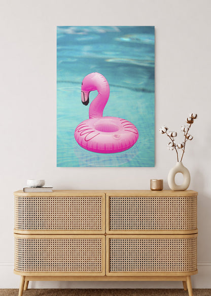 Cuadro Decorativo Mural Sin Marco 5mm - Playa, Flotador Flamenco Rosa