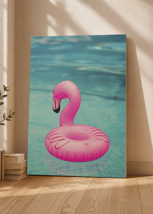 Cuadro Decorativo Mural Sin Marco 5mm - Playa, Flotador Flamenco Rosa