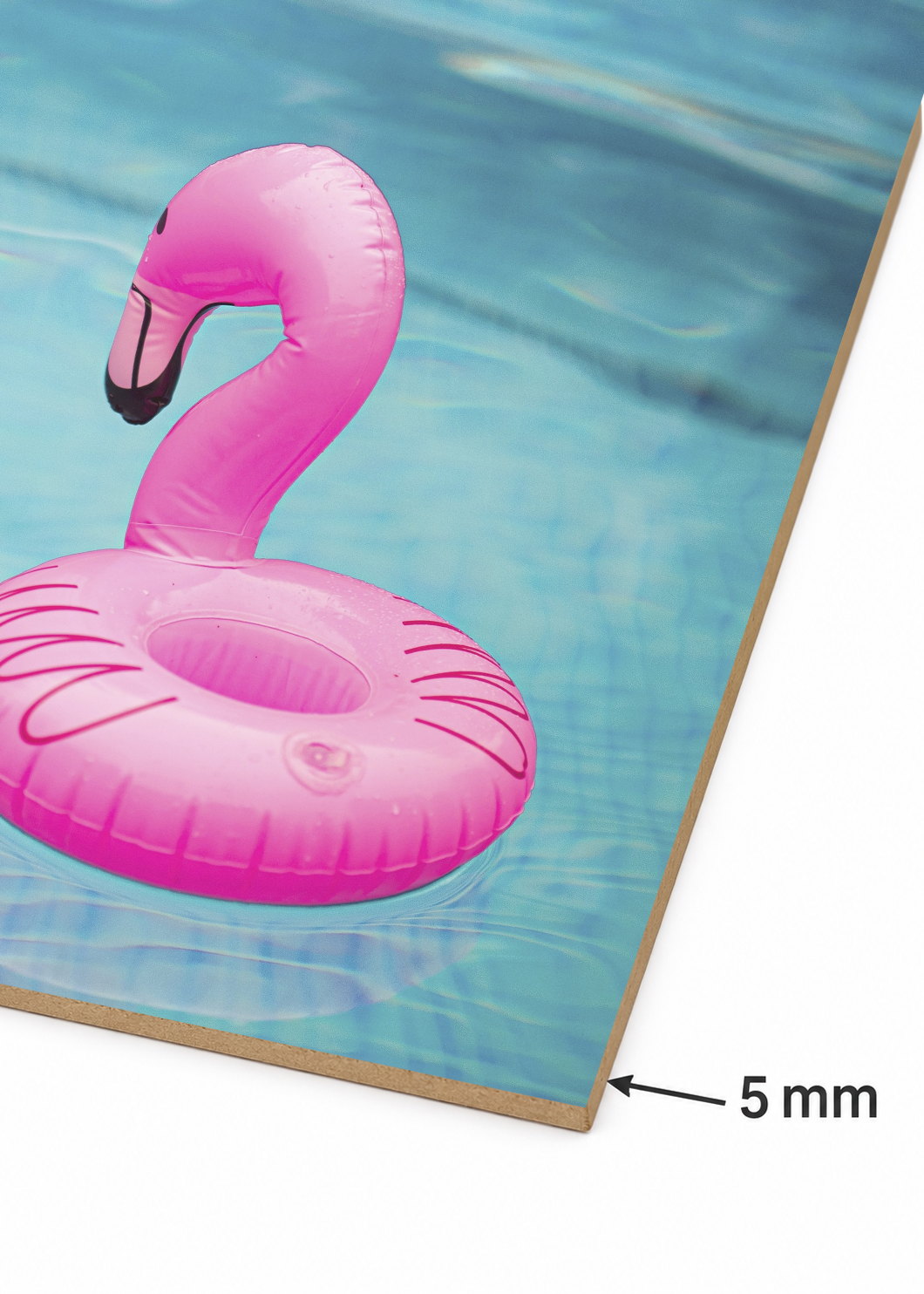 Cuadro Decorativo Mural Sin Marco 5mm - Playa, Flotador Flamenco Rosa
