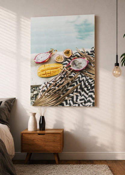 Cuadro Decorativo Mural Sin Marco 5mm - Playa, Frutas Tropicales Mango