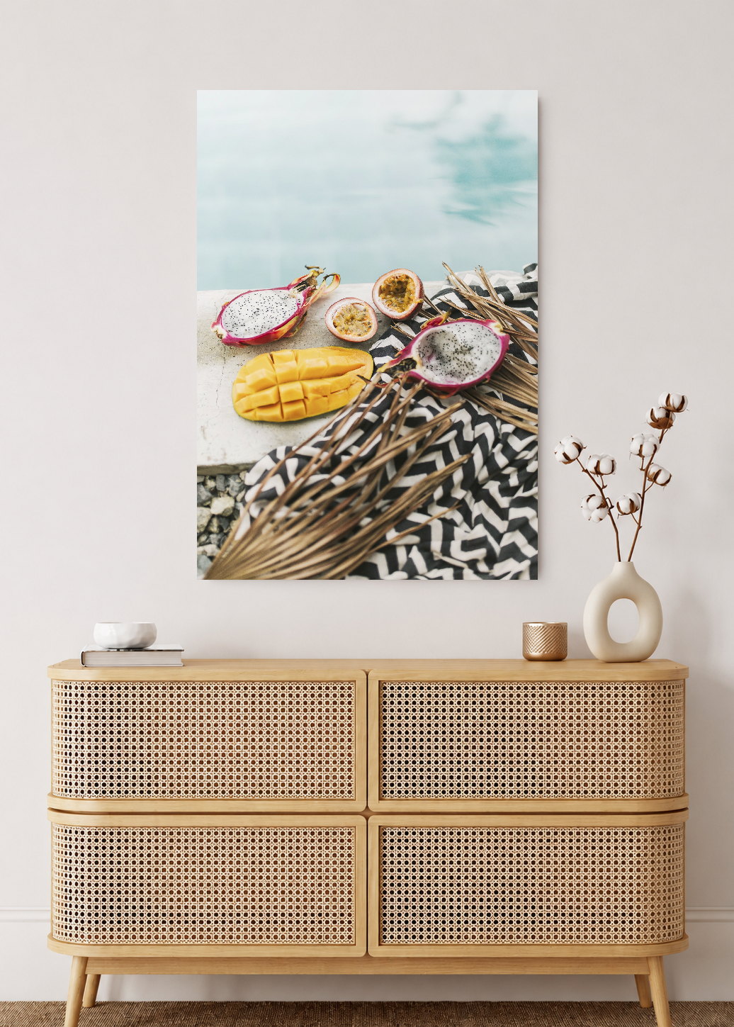 Cuadro Decorativo Mural Sin Marco 5mm - Playa, Frutas Tropicales Mango