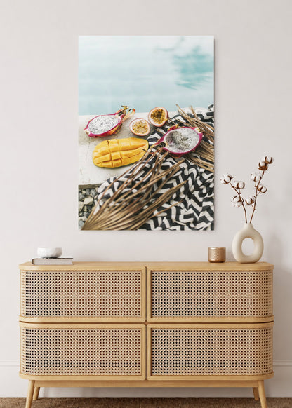 Cuadro Decorativo Mural Sin Marco 5mm - Playa, Frutas Tropicales Mango