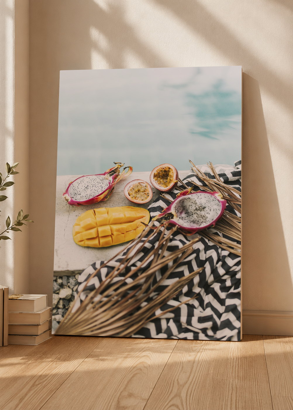 Cuadro Decorativo Mural Sin Marco 5mm - Playa, Frutas Tropicales Mango