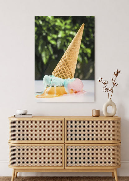 Cuadro Decorativo Mural Sin Marco 5mm - Playa, Helado Derretido Verde