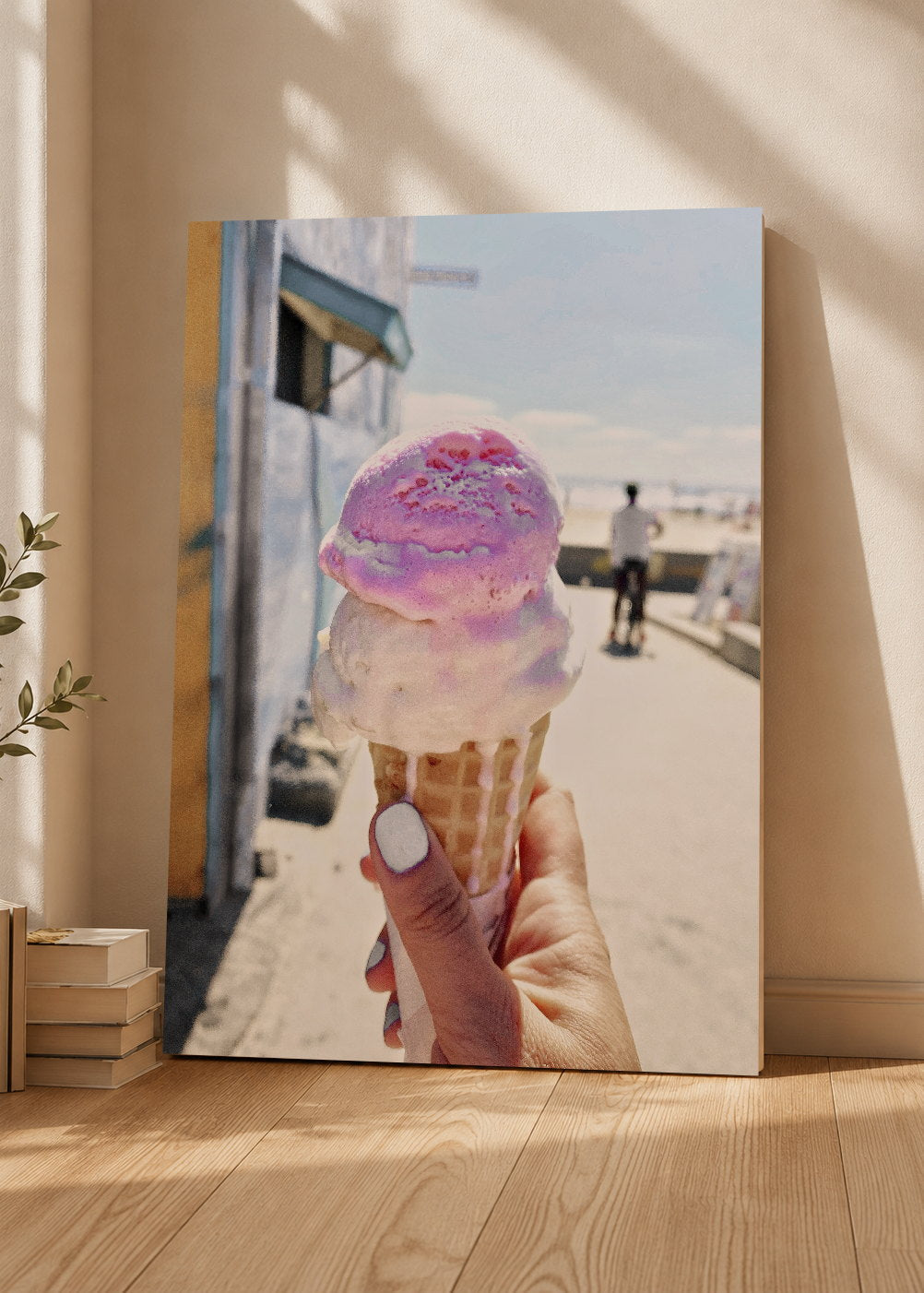 Cuadro Decorativo Mural Sin Marco 5mm - Playa, Helado Mano Pastel