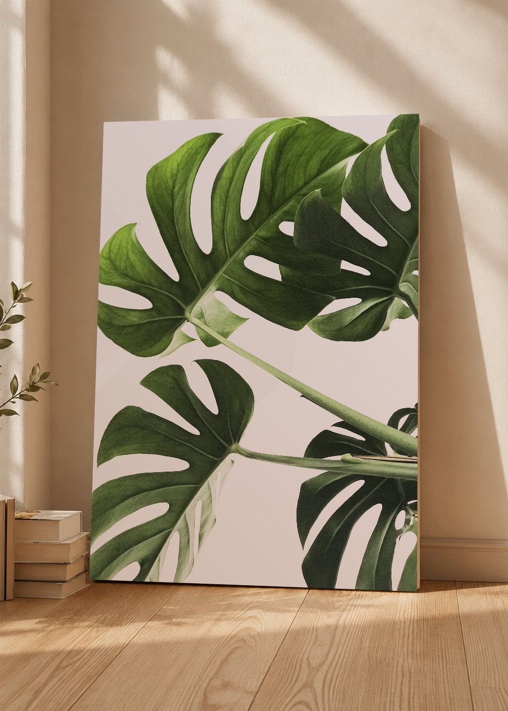 Cuadro Decorativo Mural Sin Marco 5mm - Playa, Hojas Monstera Verde