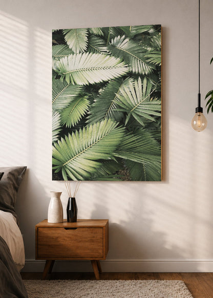 Cuadro Decorativo Mural Sin Marco 5mm - Playa, Hojas Palmera Verde