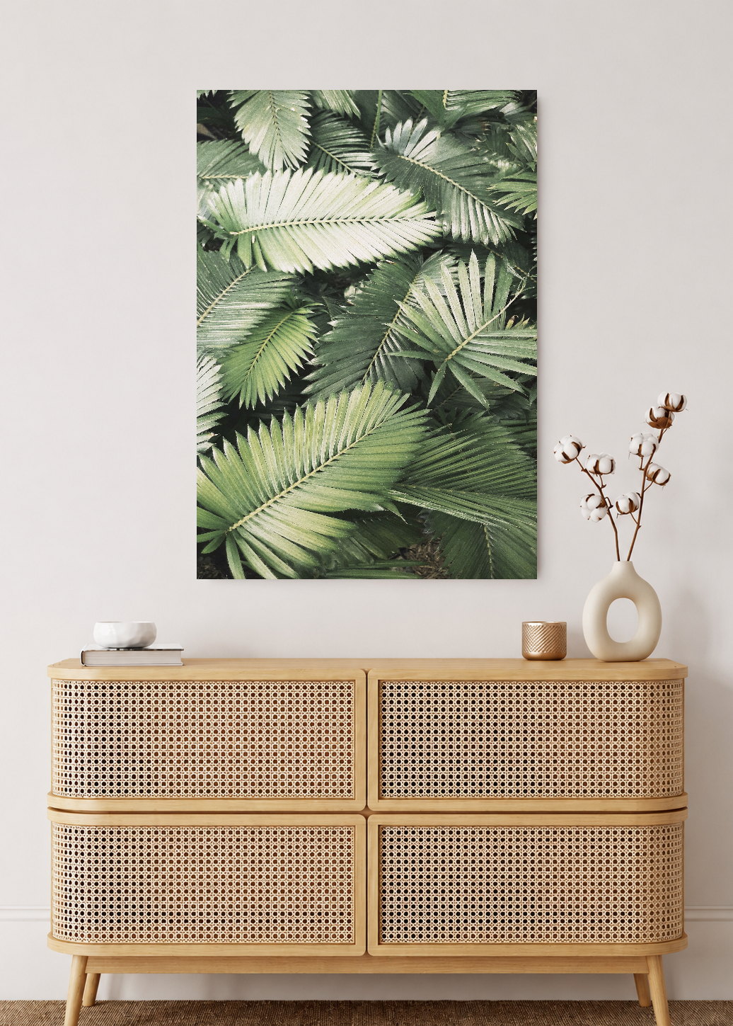 Cuadro Decorativo Mural Sin Marco 5mm - Playa, Hojas Palmera Verde
