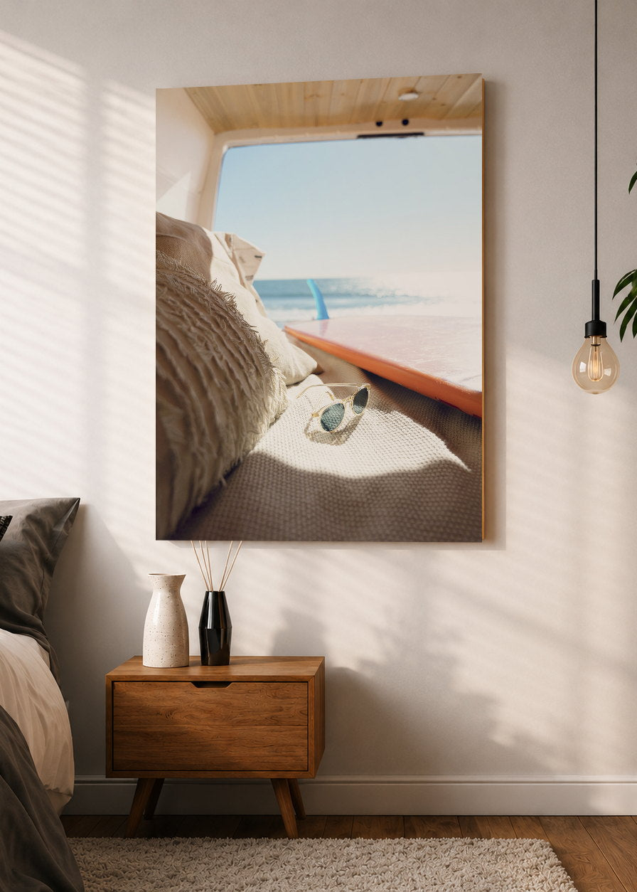 Cuadro Decorativo Mural Sin Marco 5mm - Playa, Interior Combi Sombrero