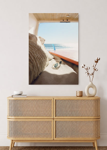 Cuadro Decorativo Mural Sin Marco 5mm - Playa, Interior Combi Sombrero