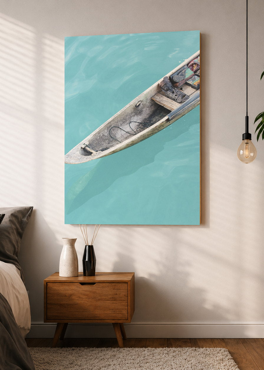 Cuadro Decorativo Mural Sin Marco 5mm - Playa, Kayak Transparente Turquesa
