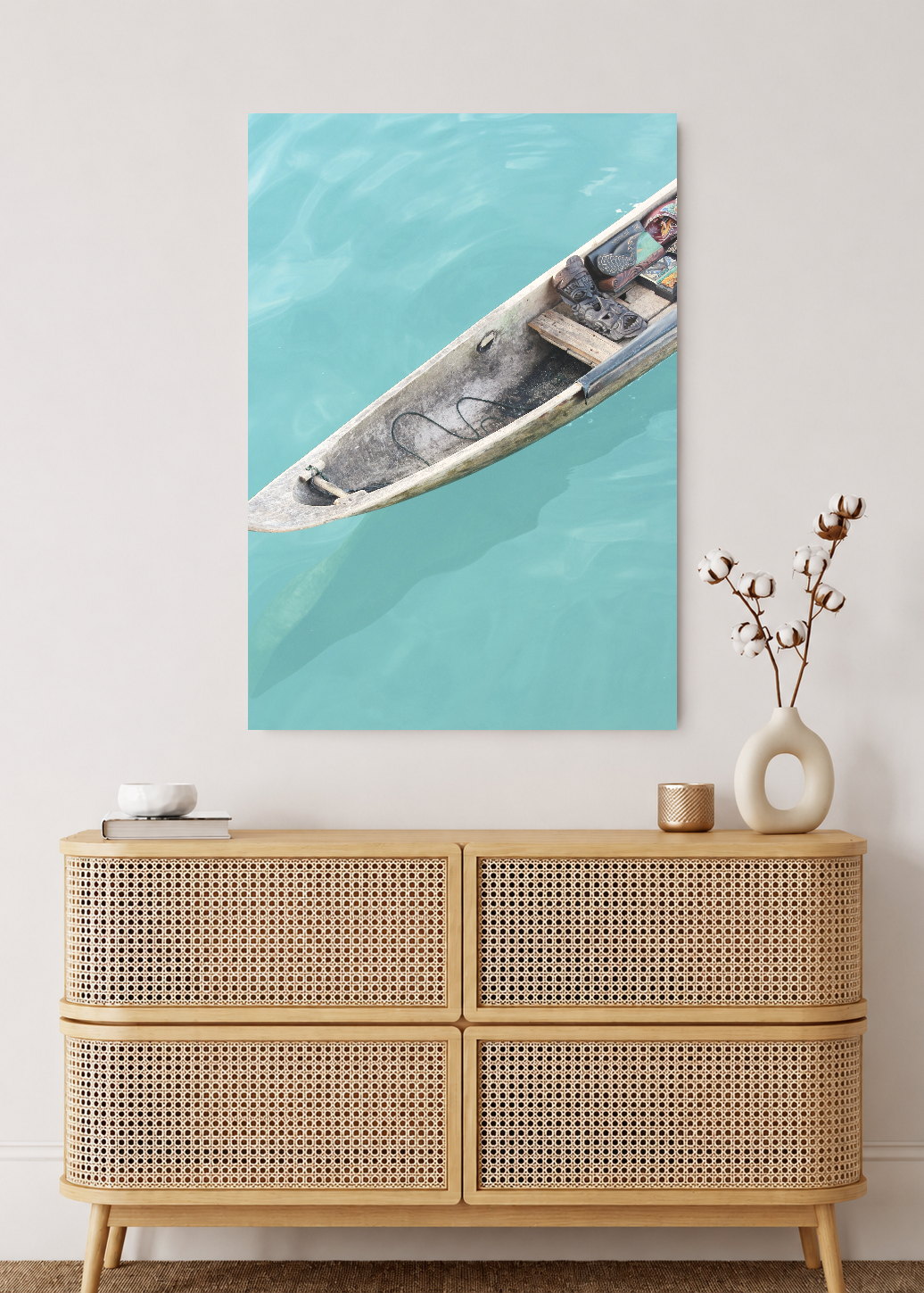 Cuadro Decorativo Mural Sin Marco 5mm - Playa, Kayak Transparente Turquesa