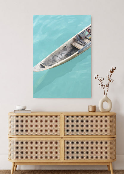Cuadro Decorativo Mural Sin Marco 5mm - Playa, Kayak Transparente Turquesa