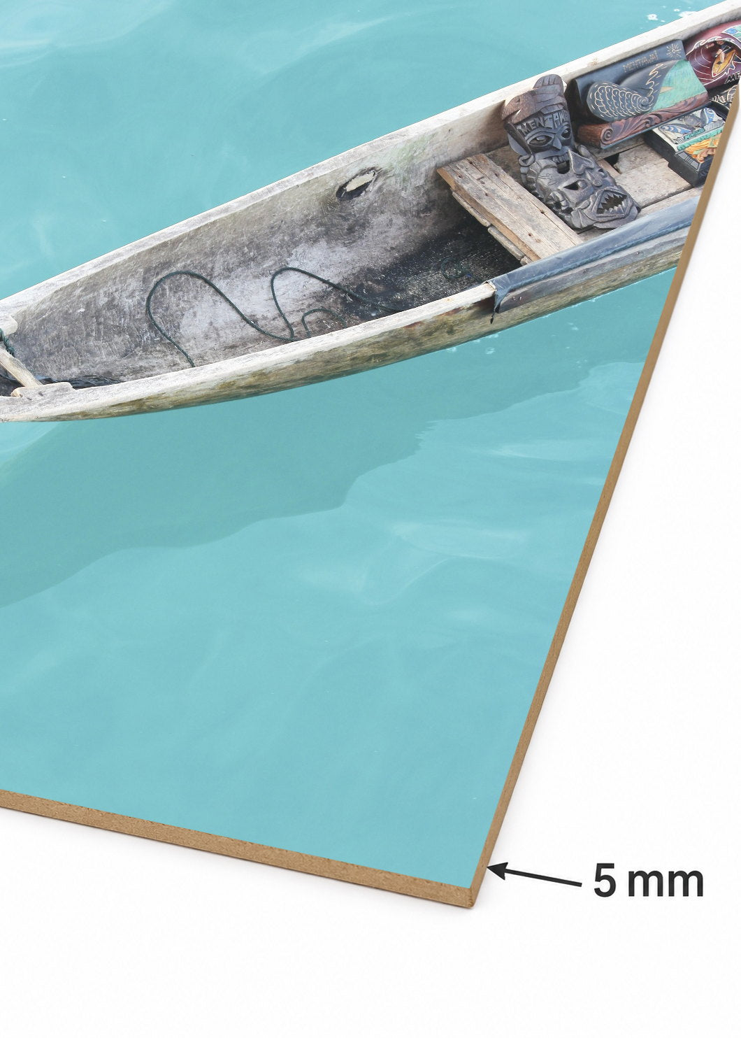 Cuadro Decorativo Mural Sin Marco 5mm - Playa, Kayak Transparente Turquesa