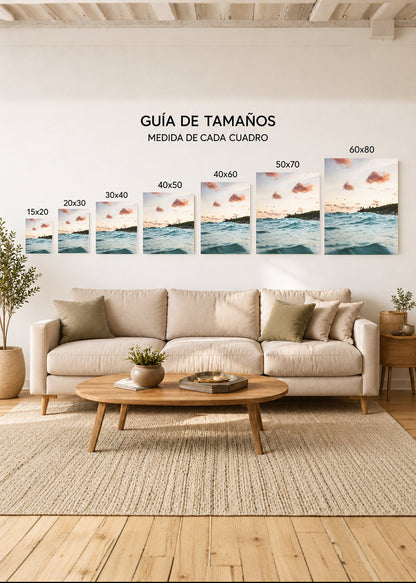 Cuadro Decorativo Mural Sin Marco 5mm - Playa, Mar Cielo Pastel