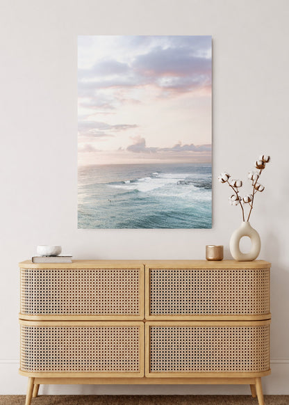 Cuadro Decorativo Mural Sin Marco 5mm - Playa, Mar Pastel Surfistas