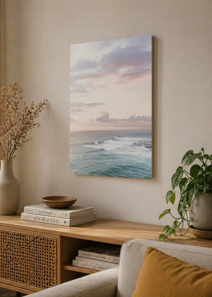 Cuadro Decorativo Mural Sin Marco 5mm - Playa, Mar Pastel Surfistas