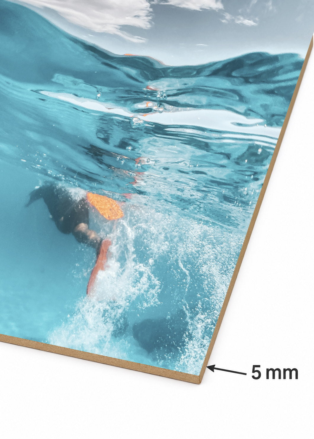 Cuadro Decorativo Mural Sin Marco 5mm - Playa, Nadador Bajo Agua