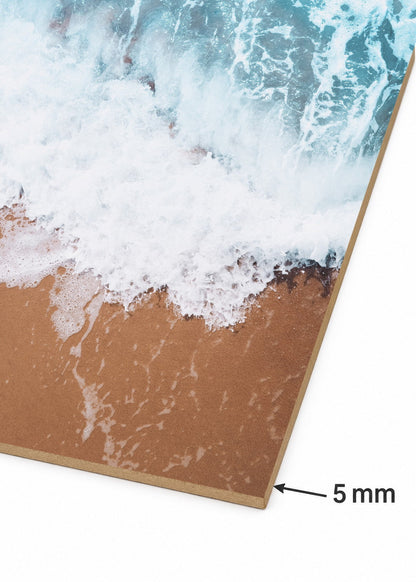 Cuadro Decorativo Mural Sin Marco 5mm - Playa, Ola Arena Ocre Aérea