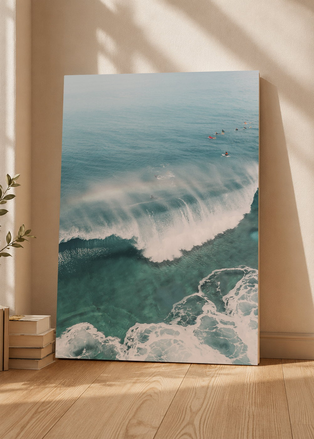 Cuadro Decorativo Mural Sin Marco 5mm - Playa, Ola Curva Turquesa