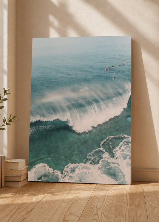 Cuadro Decorativo Mural Sin Marco 5mm - Playa, Ola Curva Turquesa