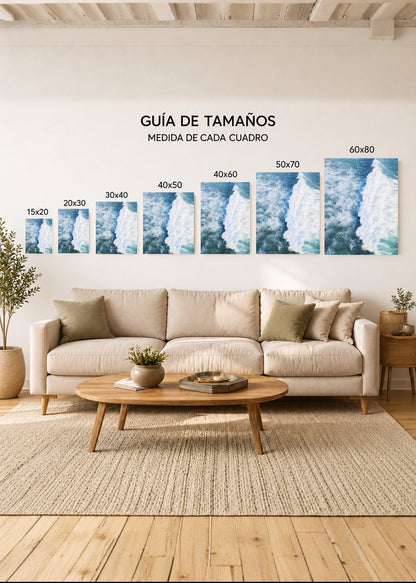 Cuadro Decorativo Mural Sin Marco 5mm - Playa, Ola Espuma Blanca