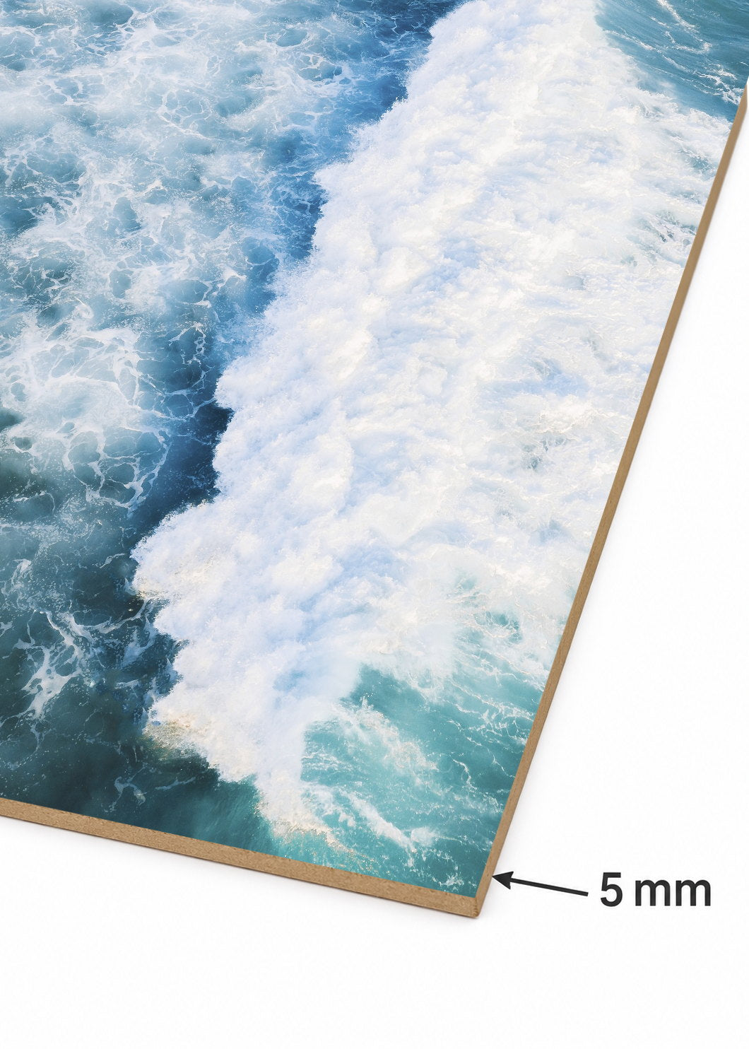 Cuadro Decorativo Mural Sin Marco 5mm - Playa, Ola Espuma Blanca