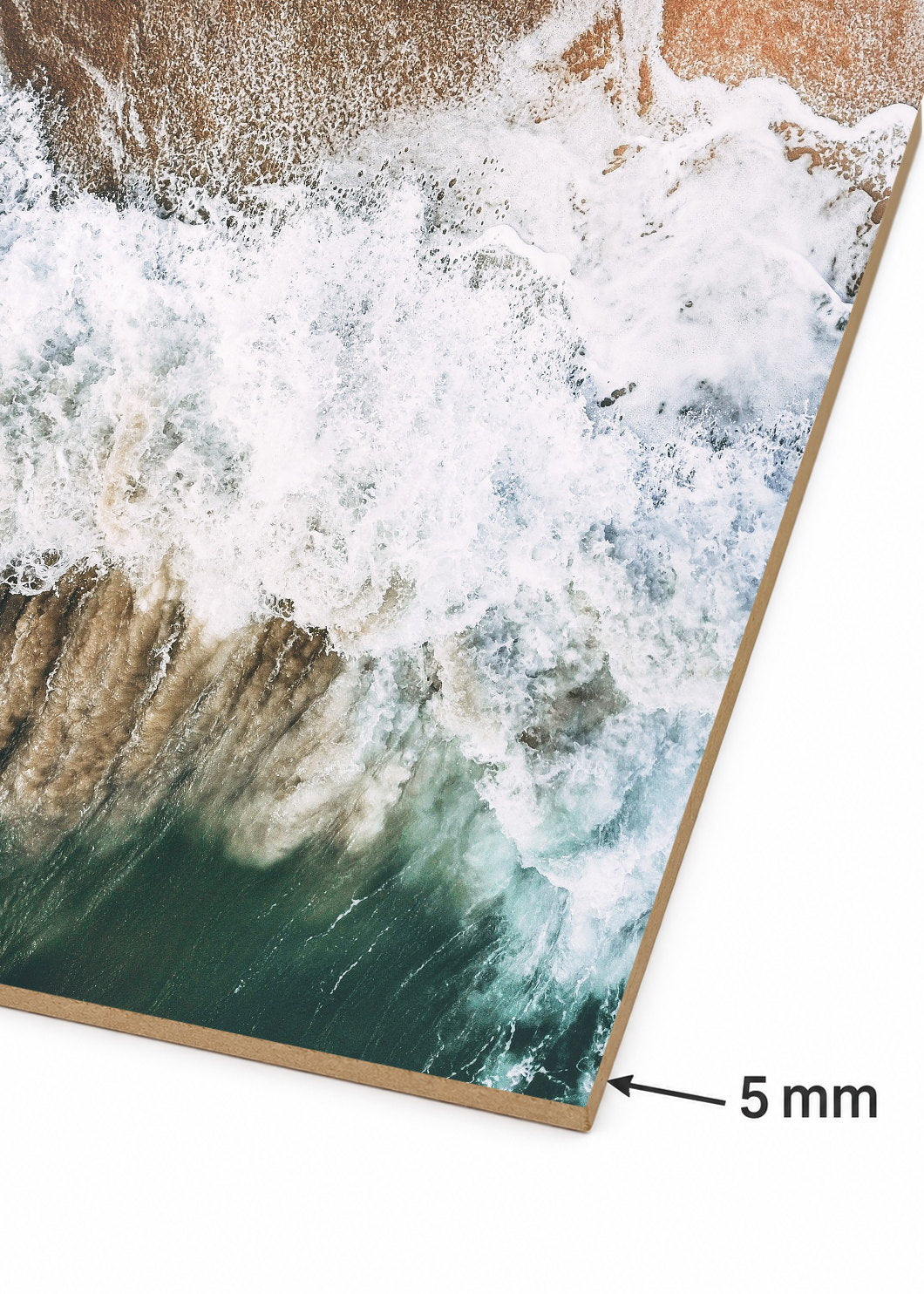 Cuadro Decorativo Mural Sin Marco 5mm - Playa, Ola Rocas Ocre