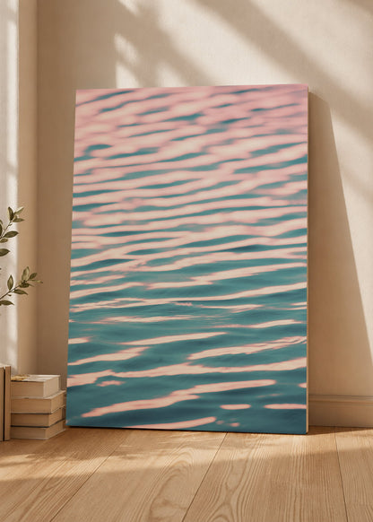 Cuadro Decorativo Mural Sin Marco 5mm - Playa, Ondas Agua Rosa