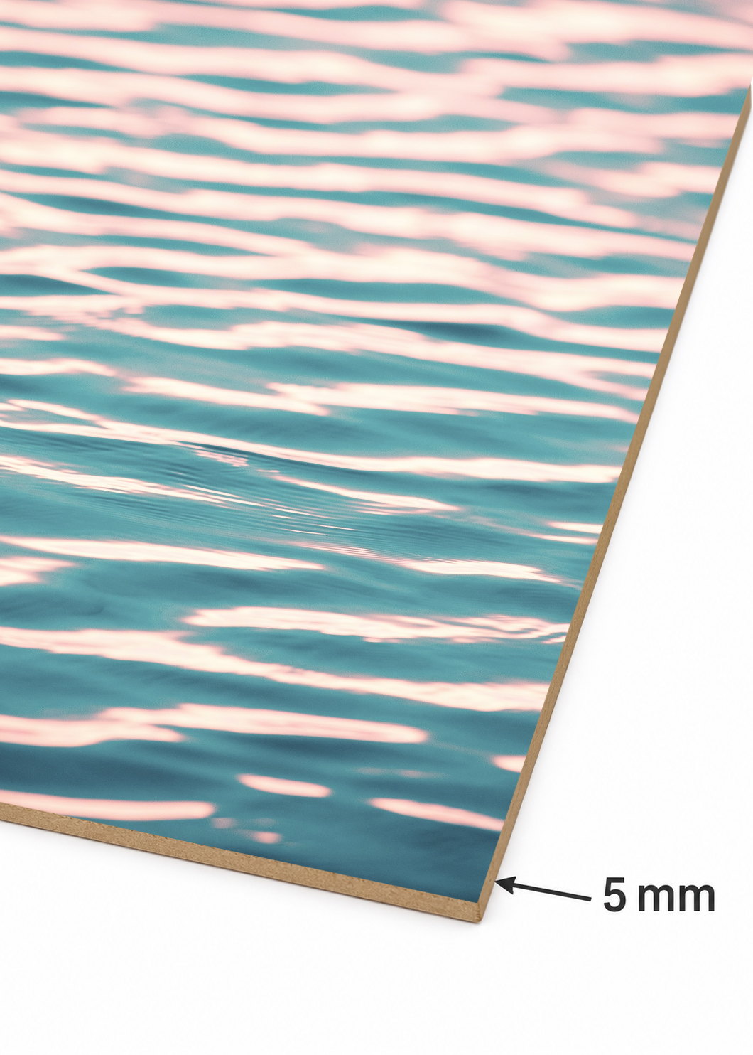 Cuadro Decorativo Mural Sin Marco 5mm - Playa, Ondas Agua Rosa